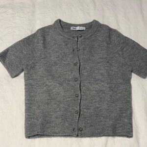Zara Short Sleeve Cardigan Sweater Size Small